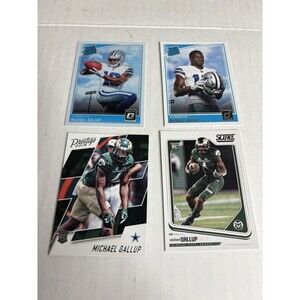 Michael Gallup Rookie Card Lot Of 4 Cards, Panini Optic RC Dallas Cowboys 2018
